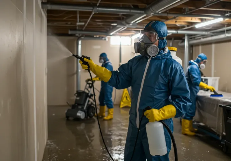 Basement Sanitization and Antimicrobial Treatment process in Madison Center, CT