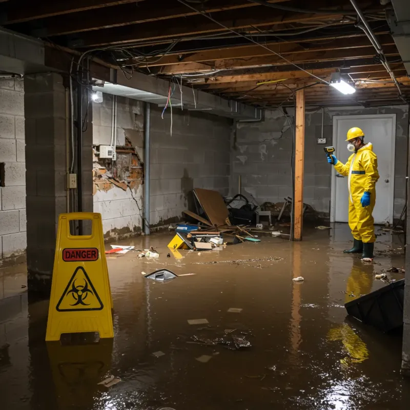 Flooded Basement Electrical Hazard in Madison Center, CT Property